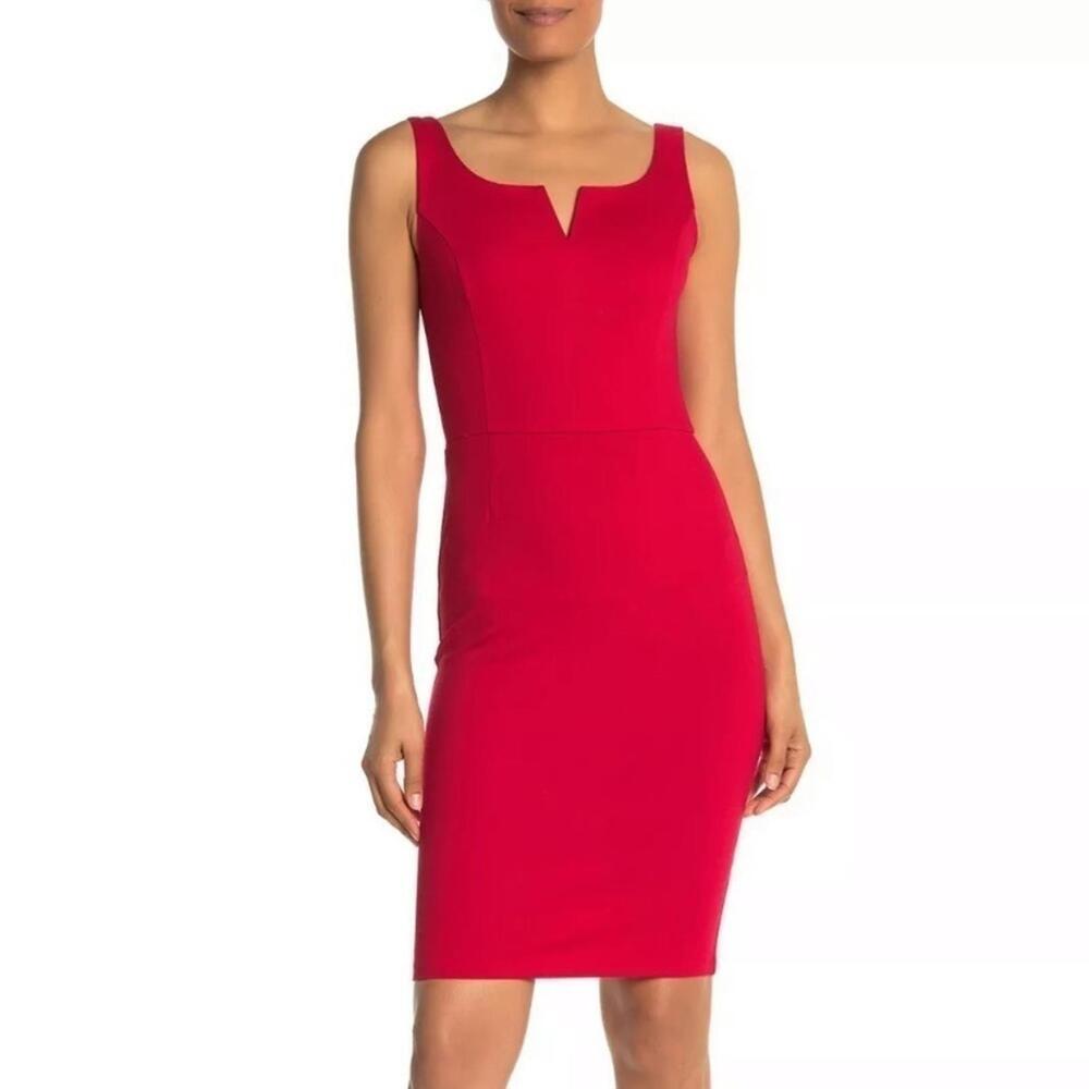 NWT $128 Nordstrom Love...Ady XS Red‎ Wired V Neck Ponte Dress